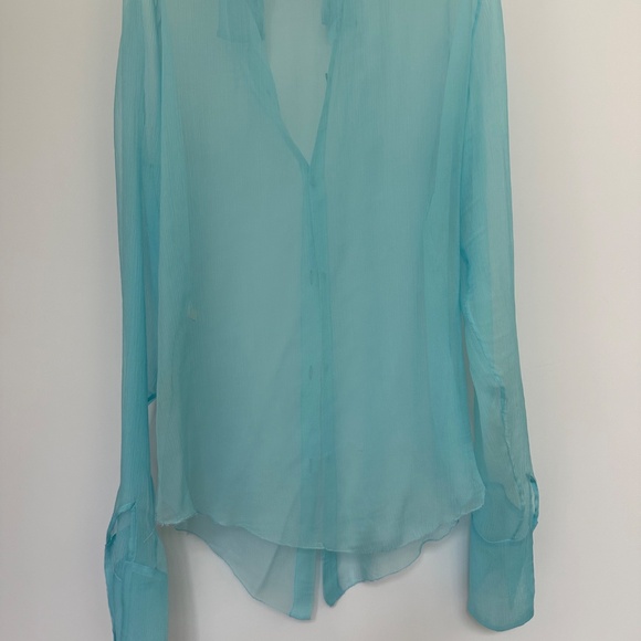 Sheer silk button down shirt - Picture 2 of 3